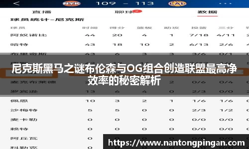 尼克斯黑马之谜布伦森与OG组合创造联盟最高净效率的秘密解析